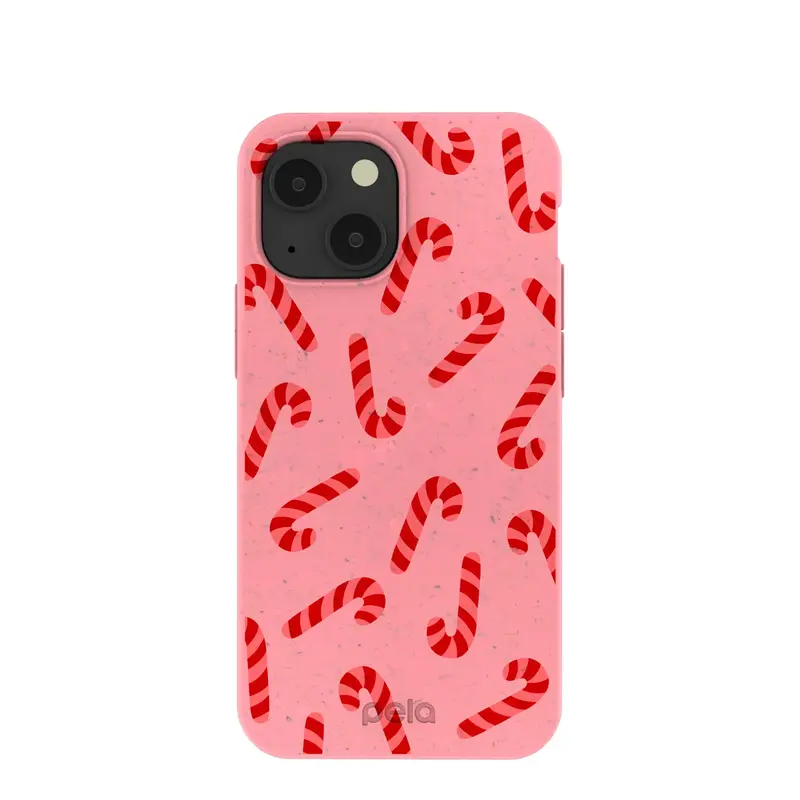Bubblegum Pink Candy Cane Chaos iPhone 13 Mini Case