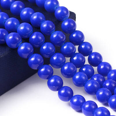 Painted Glass Round Bead Strands