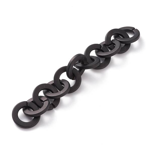 Handmade Opaque Spray Painted Acrylic Round Link Chains