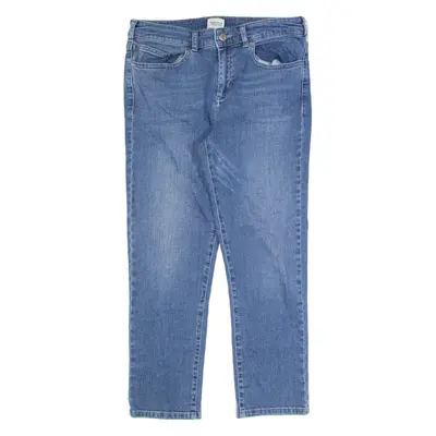 WHITE STUFF Crop Womens Jeans Blue Regular Straight Stone Wash W28 L25