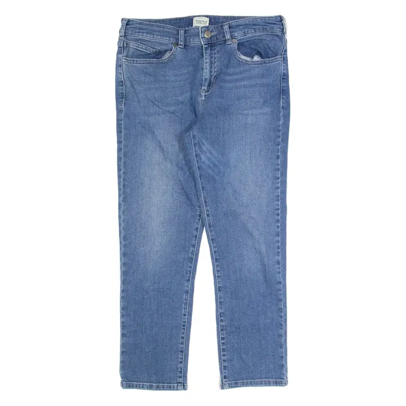 WHITE STUFF Crop Womens Jeans Blue Regular Straight Stone Wash W28 L25