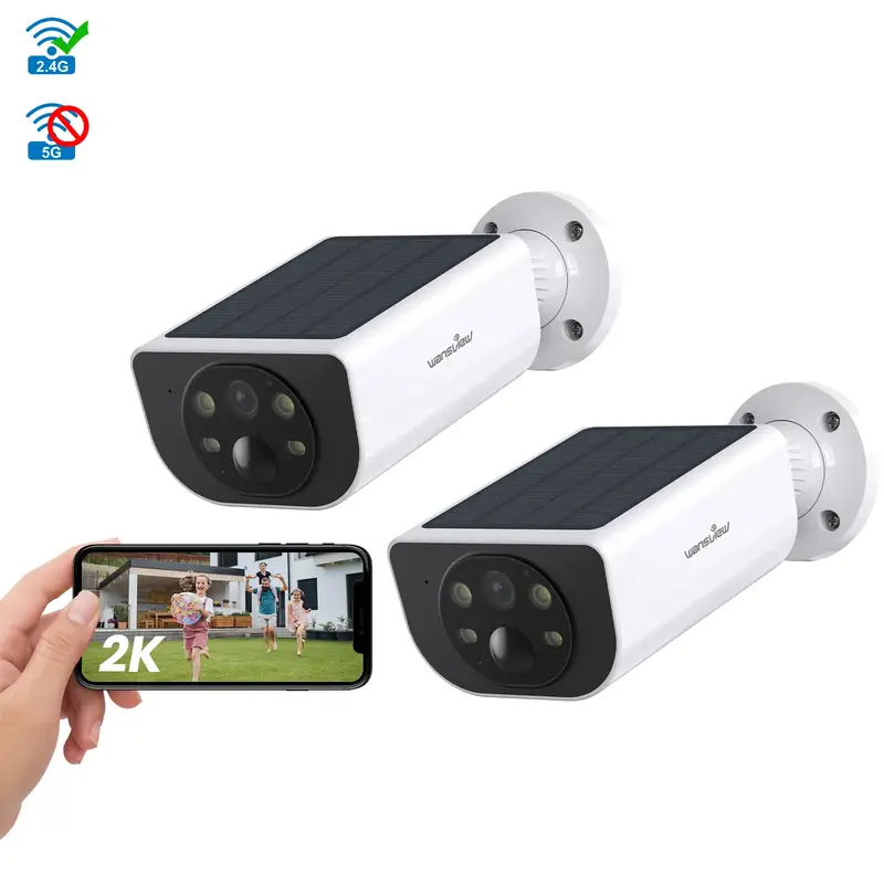 Wansview Security Cameras Wireless Outdoor, 2K 3MP Security Camera, Solar/Battery Powered, Home Security Camera with PIR Moti...