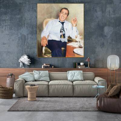 Original Male Portrait Paintings from Photo Textured Wall Art Man Acrylic Painting for Home Decor | PAINTING FROM PHOTO #46