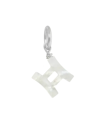 MOP Zodiac Charm | Metal Color: Silver | Sign: Gemini