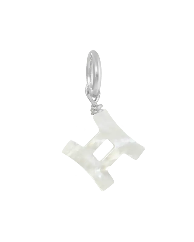 MOP Zodiac Charm | Metal Color: Silver | Sign: Gemini