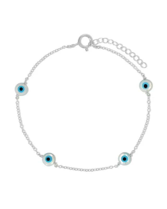 Ojitos Bracelet | Metal Color: Silver | Length: Adjustable 6 - 7 inches