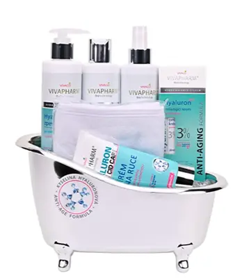 Vivaco Confezione Regalo Con Acido Ialuronico In Una Vasca Decorativa