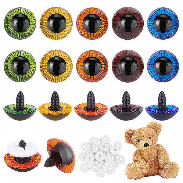 30Pcs 5 Colors Craft Plastic Doll Eyes