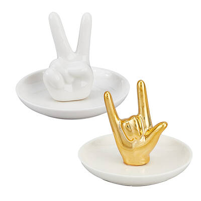 2Pcs 2 Style Porcelain Jewelry Plate