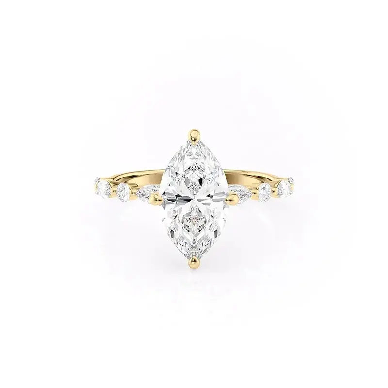 Sterling Silver with Yellow Gold Plated Moissanite Ring