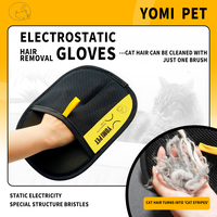 YOMI Pet hair remover Electrostatic gloves Two-way brush sticky hair remover Cat hair dog hair glover Grooming   Removal   Cl...