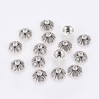 Tibetan Style Alloy Bead Caps