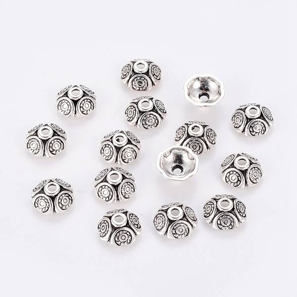Tibetan Style Alloy Bead Caps