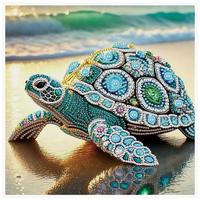5D Diamond Arts Colorful Painting, Turtle Pattern DIY Diamond Arts Colorful Painting Kit for Beginners, Wall Art Craft De...