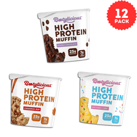 Bootylicious Muffins | High-Protein Baking Mix Baked Dessert Snack | 25g Protein | 12-Pack (Best Sellers Variety Pack)
