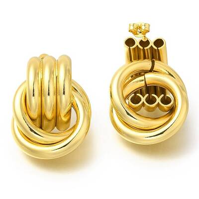Rack Plating Hollow Wrap Twist Brass Stud Earrings