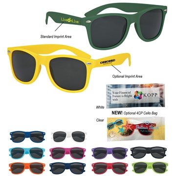 100 Customized Velvet Touch Malibu Sunglasses - UV400 Protection