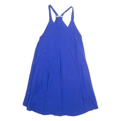 ZARA Casual Womens Slip Dress Blue Sleeveless Knee Length M