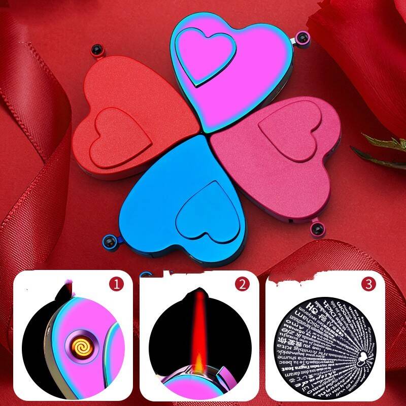 Electricic Lighter Windproof Creative Heart Shape Gift Idea