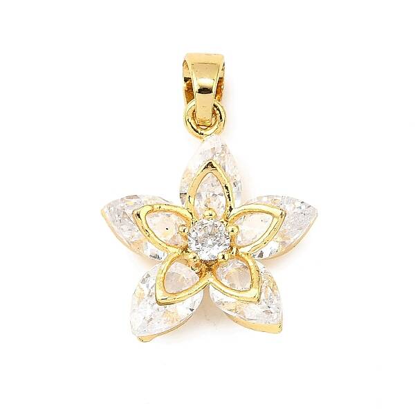 Brass Micro Pave Cubic Zirconia Pendants