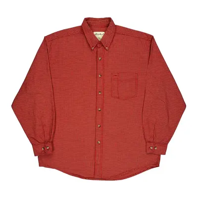 Eddie Bauer Checked Flannel Shirt - Large Red Cotton | Size: large