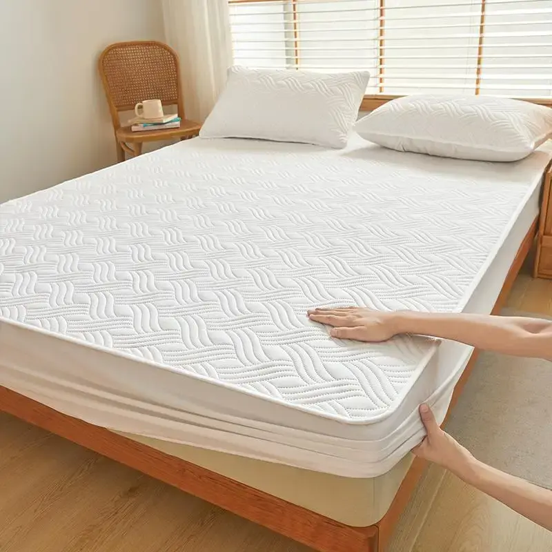 Mattress Toppers, 2/3 Counts/set Waterproof Fitted Sheet & Pillowcase without Filler, Mattress Slipcover for Home Hotel Dormi...