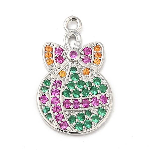Rack Plating Brass Pave Cubic Zirconia Pendants