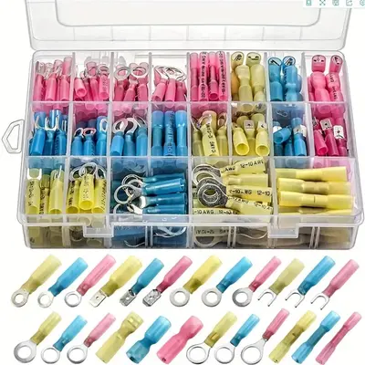 Heat Shrink Wire Connectors, Insulated Crimp Terminal Set with Seal Electrical Connectors, Waterproof Protective Connectors f...