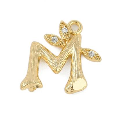 Brass Crystal Rhinestone Letter Links Connector Charms