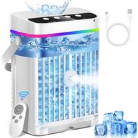 AJVV Portable Air Conditioners,1250ML Cooling fan Mini Air Conditioner with Remote Control,3 Wind Speed & 7 LED Light,3 Cool ...