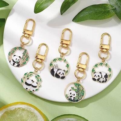 Panda Alloy Enamel Pendant Decoration