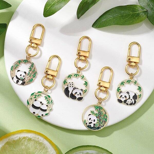 Panda Alloy Enamel Pendant Decoration