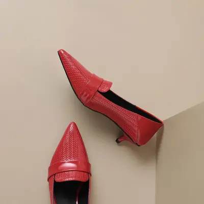 CHIKO Shakeena Pointy Toe Kitten Heels Loafers Shoes