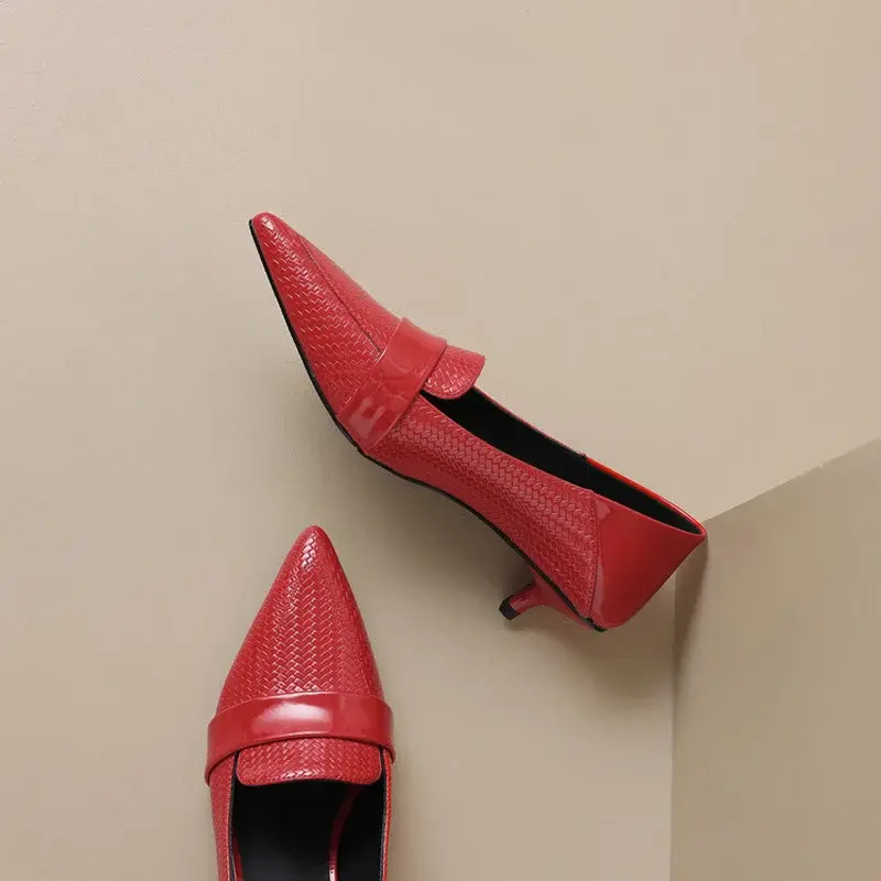CHIKO Shakeena Pointy Toe Kitten Heels Loafers Shoes