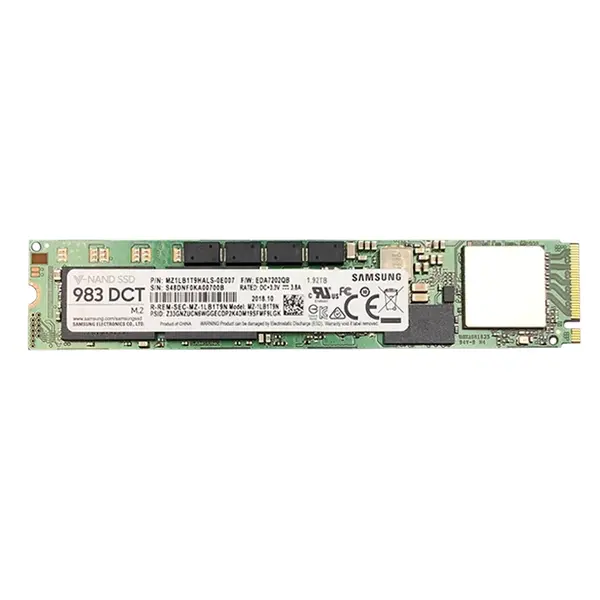 MZ-1LB1T9N Samsung Enterprise 983 DCT Series 1.92TB Triple-Level Cell PCI-Express 3.0 x4 NVMe M.2 22110 Solid State Drive
