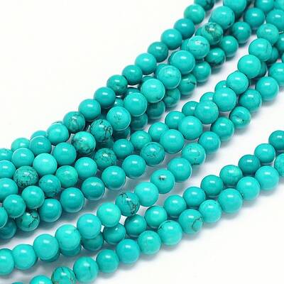 Natural Magnesite Round Bead Strands