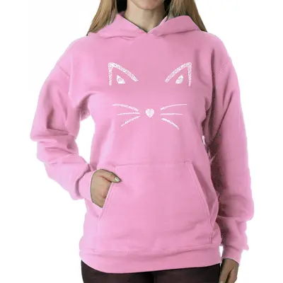 Whiskers - Women's Word Art Hooded Sweatshirt - Black - X-Large