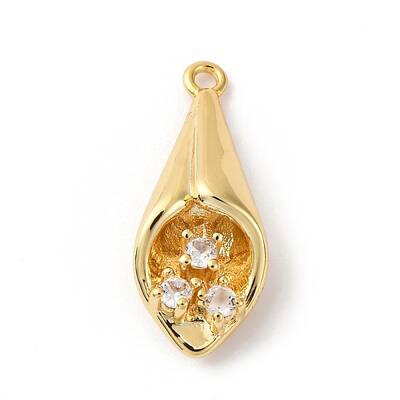 Brass Pave Clear Cubic Zirconia Pendants