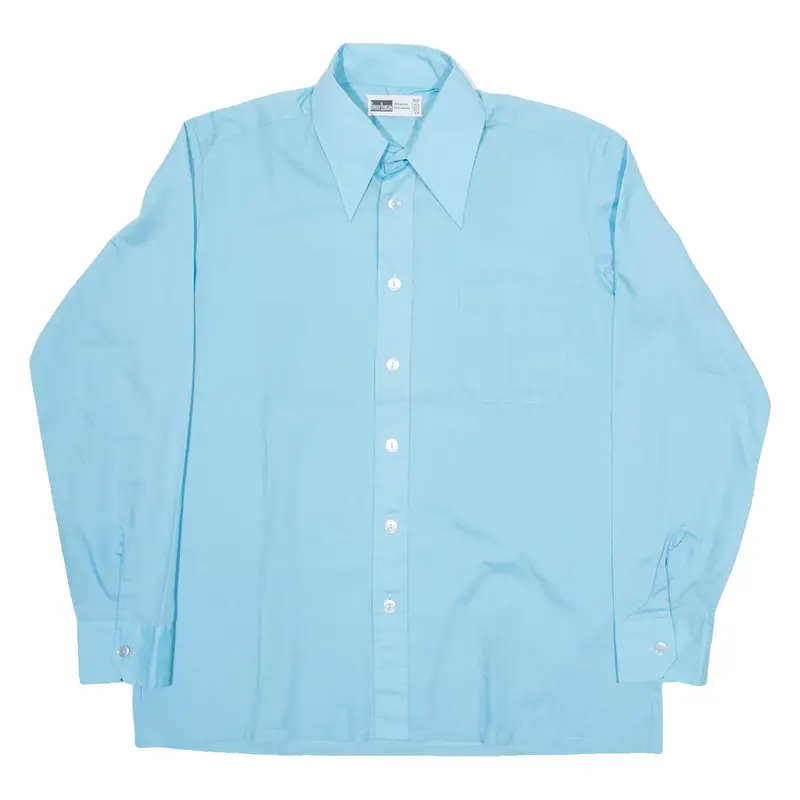 GARRY DUNCAN Mens Plain Shirt Blue Long Sleeve L