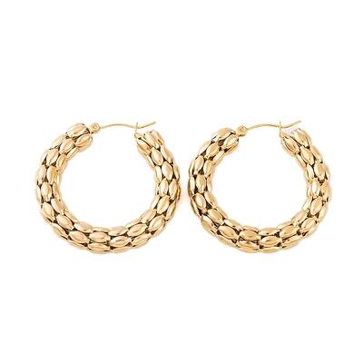 Ion Plating(IP) 304 Stainless Steel Hoop Earrings for Women