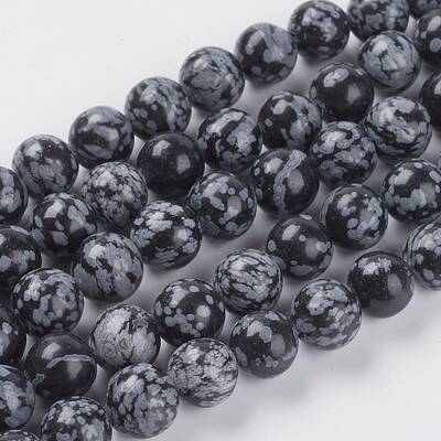 Natural Snowflake Obsidian Beads Strands
