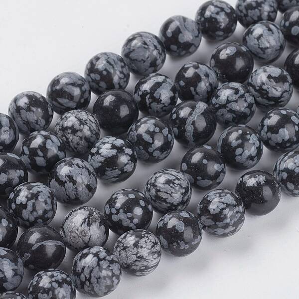 Natural Snowflake Obsidian Beads Strands