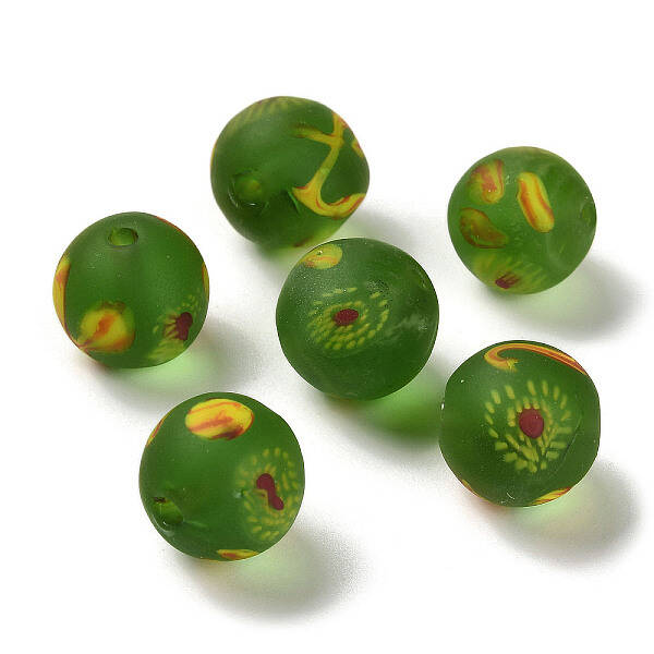Handmade Frosted Lampwork Beads