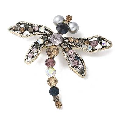 Dragonfly Alloy Rhinestone Brooches for Backpack Clothes