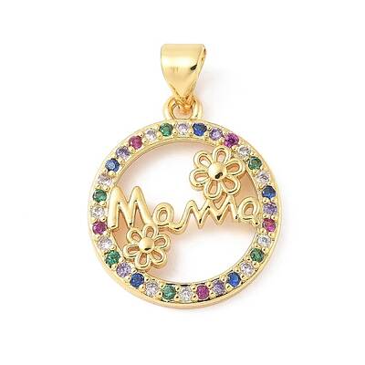 Brass Micro Pave Cubic Zirconia Pendants