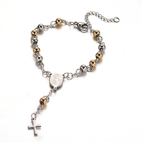 Rosary Bead Bracelets with Cross