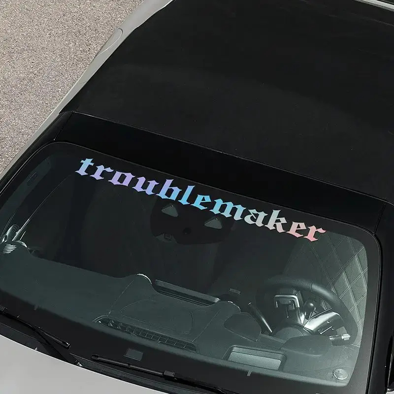 Trouble Maker Car Sticker, Creative Vinyl Waterproof Car Windshield Decal, Car Exterior Decoration for Car Window, Car Decal...