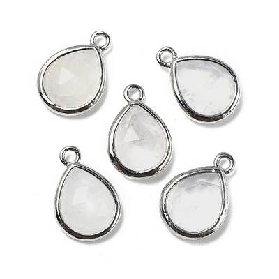Natural Quartz Crystal Faceted Pendants