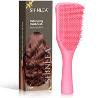 No Tangle Detangler Hair Brush for Wet & Dry Hair, Wave-shaped Soft Bristle Hairbrush for Reduces Breakage, Lightweight Trave...
