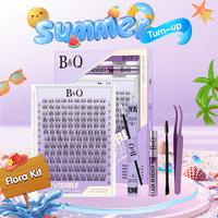 Flora Natural C Curl Kit - 120pcs 8-18mm Eyelash Cluster DIY Springtok Lash Extensions at Home Makeup Cosmetic with Natural L...